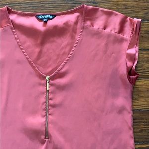 Express Dusty Rose Silk Blouse